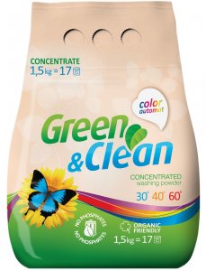 Бесфосфатный порошок Green&Clean для цветного белья, 1,5 кг (17 стирок)