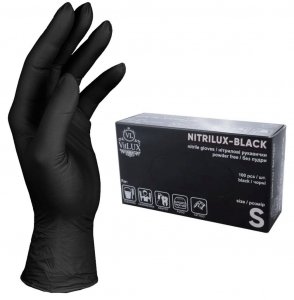 Перчатки нитриловые VitLUX Nitrilux black, размер S, 100 шт.