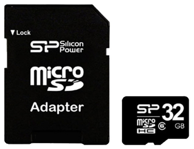Карта памяти Silicon Power microSDHC 32GB card Class 6 SD adapter