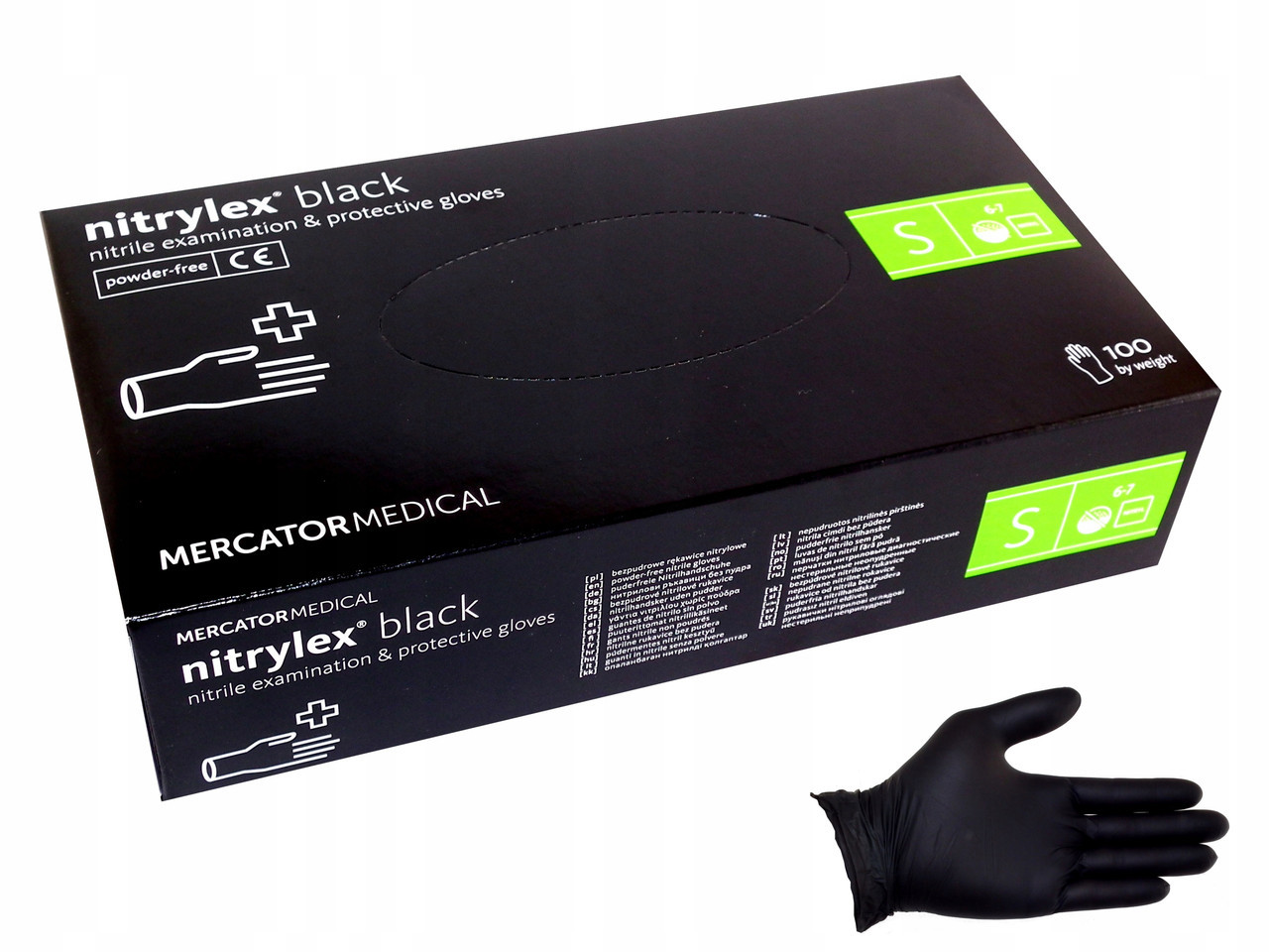 Рукавички нітрилові Nitrylex black, розмір S (6-7), 50 пар.