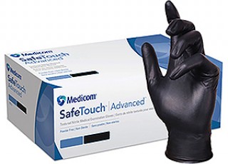 Рукавички нітрилові Medicom SafeTouch advanced, розмір L (8-9), 50 пар,black