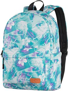 Рюкзак для ноутбука 2E TeensPack Wildflowers, зелено-голубой (2E-BPT6114GB)