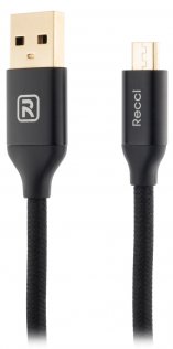 Кабель Recci RCM-N120 Velocity USB 2.0 (AM/MicroB) 1,0м Black