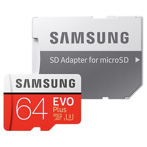 Карта пам'яті Samsung 64GB microSDXC C10 UHS-I U3 R100/W60MB/s Evo Plus + SD адаптер