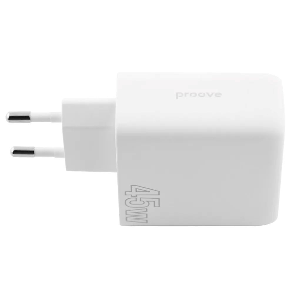 Зарядний пристрій Proove Silicone Power 45W (Type-C + USB) white (WCSP45110002)