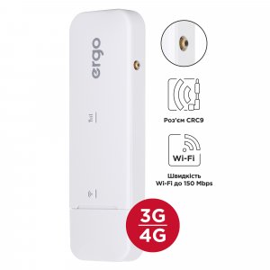 Модем Ergo W02-CRC9 3G/4G (cat4) USB Wi-Fi router +ant.connector