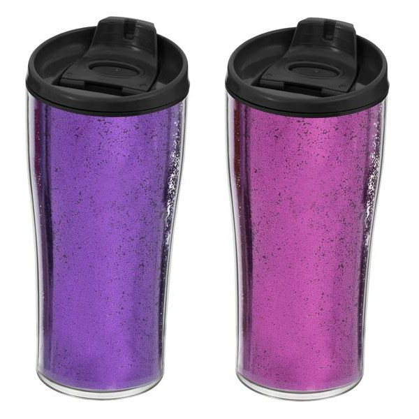 Термокружка Herevin Pink&Purple Glitter Powder MIX 440 мл