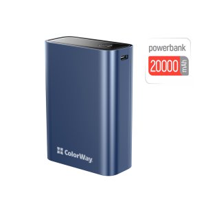 Универсальная батарея ColorWay 20000 mAh Full power (22.5W) Blue (CW-PB200LPG2BL-PDD)