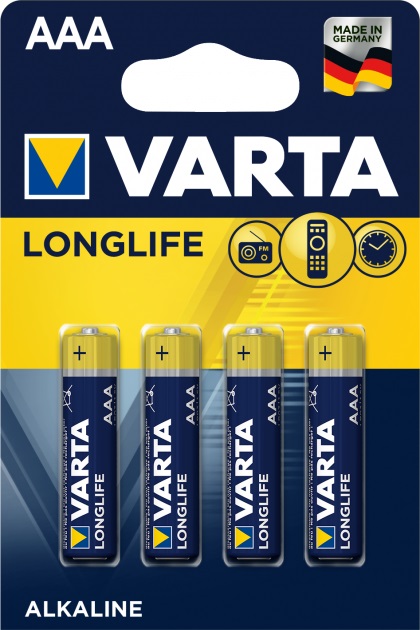 Батарейка Varta LONGLIFE AAA BLI 4 ALKALINE (LR03)
