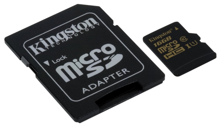 Карта пам'яті Kingston microSDHC 16 Gb class 10 + SD adapter