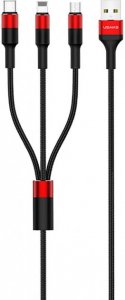 Кабель Usams US-SJ219 U5 3 in 1 Cable 1.5 m Red