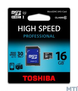 Карта памяти Toshiba microSDHC 16GB Class 10 UHS-I SD Adapter