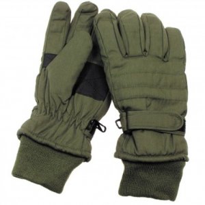 Перчатки с утеплителем и манжетой тёмно-зелёные MFH (XXL)