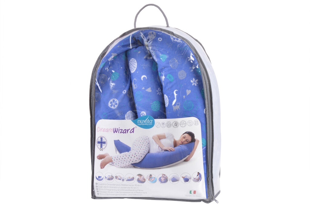 Подушка для вагітних Nuvita 10 в 1 DreamWizard (синя)