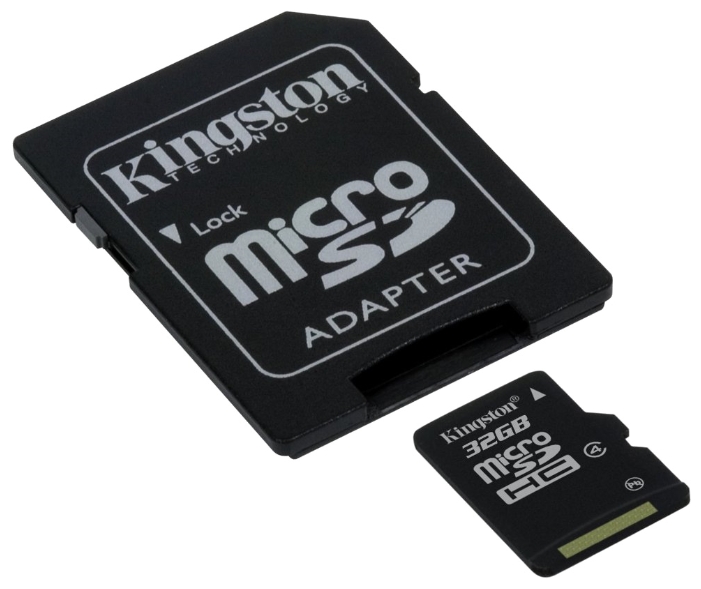 Карта пам'яті Kingston microSDHC 32GB Class 4 + SD adapter