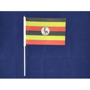 Флажок Уганды 14х21см на пластиковом флагштоке