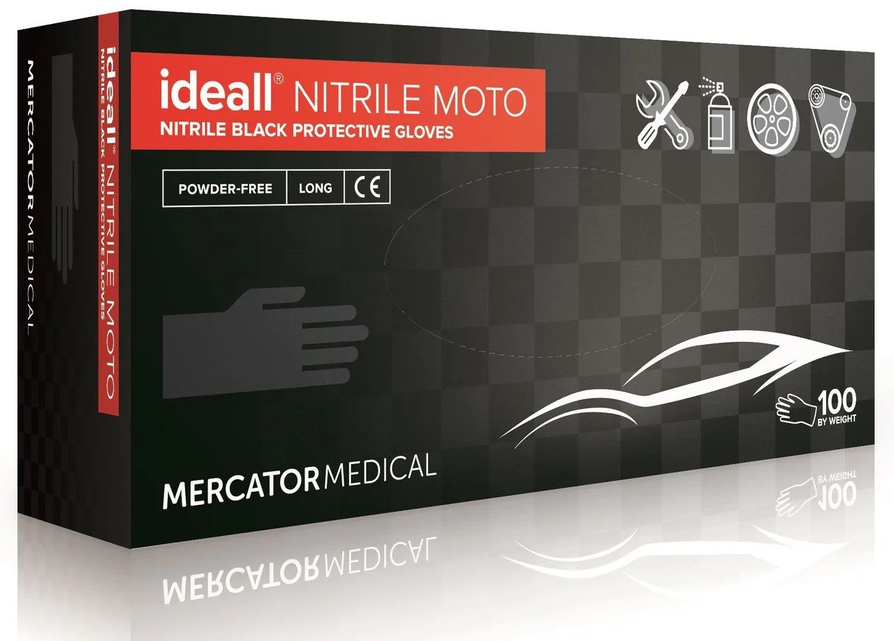 Рукавички нітрилові Mercator Medical ideall NITRILE MOTO, розмір L (8-9), 50 пар.