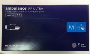 Перчатки латексные Mercator Medical ambulance PF ULTRA, размер M (7-8), 25 пар.