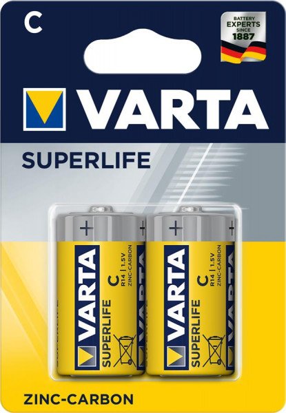Батарейка Varta SUPERLIFE C BLI 2 ZINC-CARBON (R14)