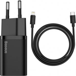 Зарядное устройство Baseus Super Si 20W + Cable Type-C to Lightning (TZCCSUP-B01) Black