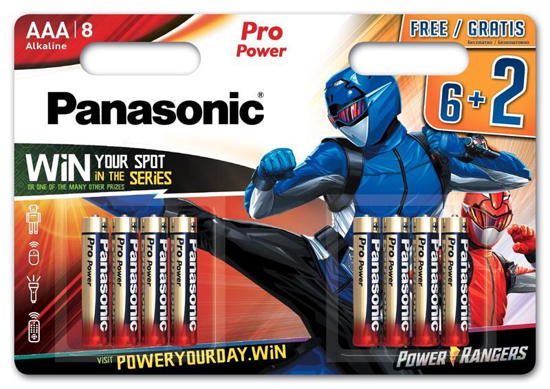 Батарейка Panasonic EVERYDAY POWER лужна AAA BLI 8шт Power Rangers LR03XEG/8B2FPR