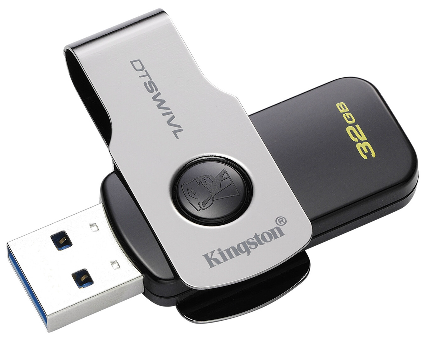 USB флешдрайв Kingston DT Swivel Design 32GB Metal/Black (DTSWIVL/32GB)