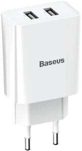 Зарядное устройство Baseus Speed Mini U Dual Charger 10.5 W White (CCFS-R02)
