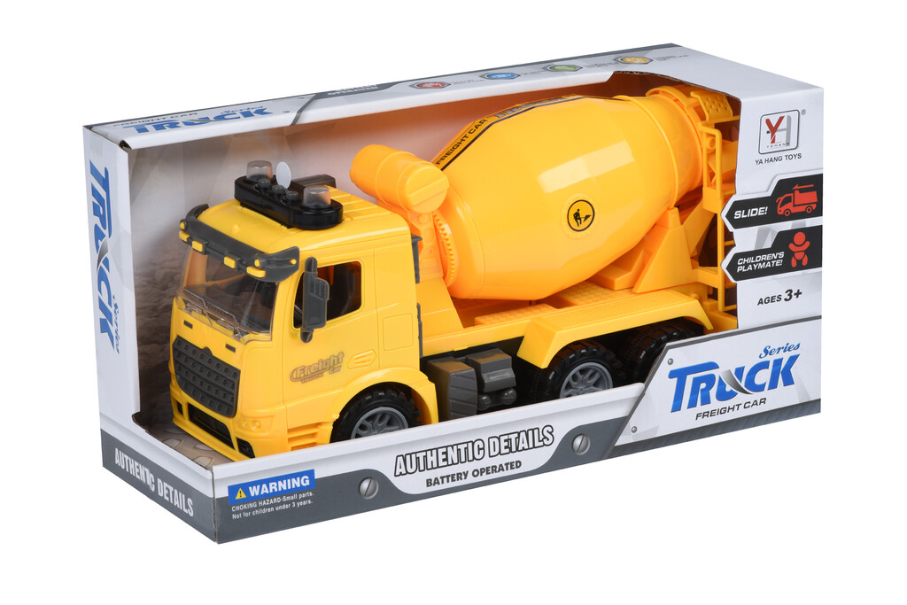 Машинка інерційна Same Toy Truck Бетономішалка (жовта) зі світлом і звуком