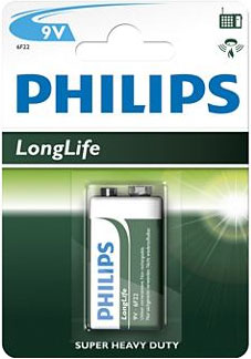 Батарейка Philips Longlife 6F22-L1B (блистер)