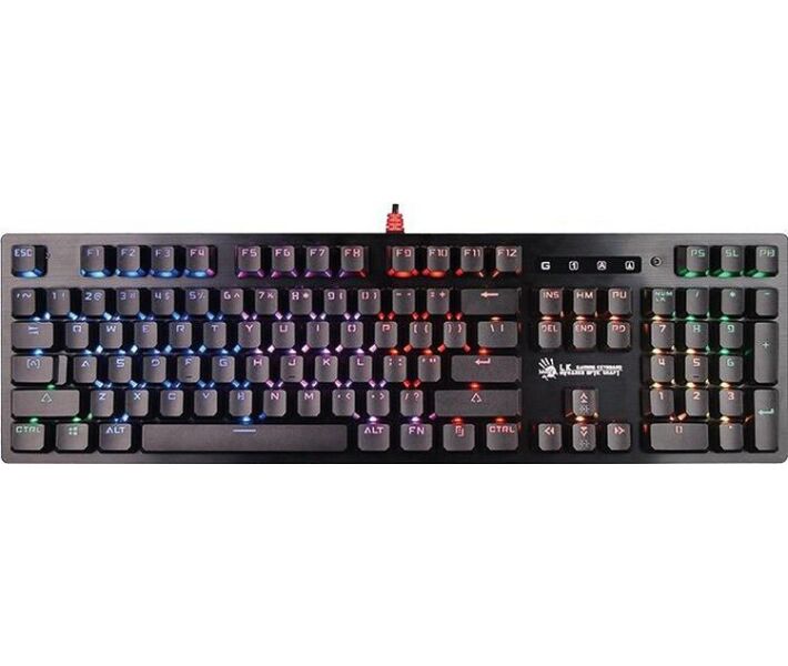 Клавіатура A4Tech Bloody B820R, червоні світчі, чорна, підсвічування клавіш, USB