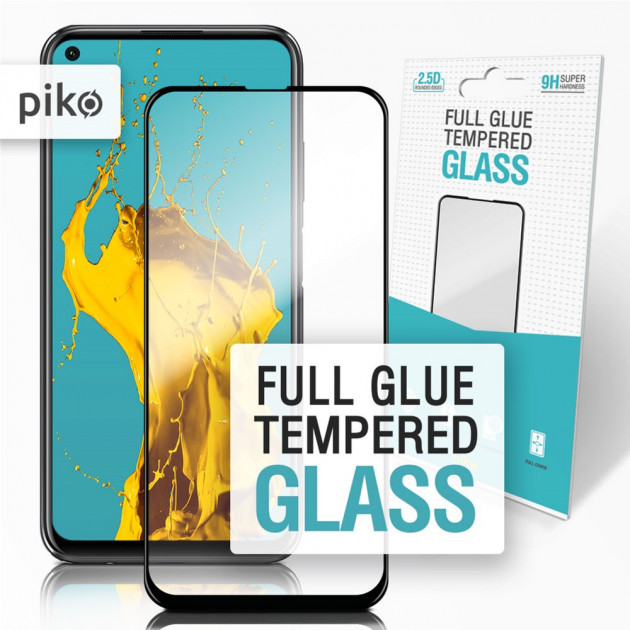 Захисне скло Piko Full Glue для Huawei P40 Lite (чорне)