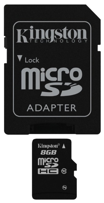 Карта памяти Kingston microSDHC 8GB Class 10 SD adapter