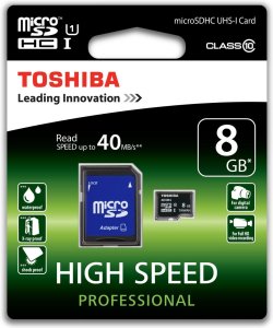Карта памяти Toshiba microSDHC 8GB Class 10 UHS-I adapter