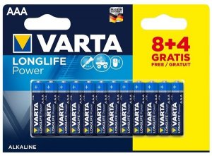 Батарейка Varta LONGLIFE Power AAA BLI 12 (8+4) ALKALINE
