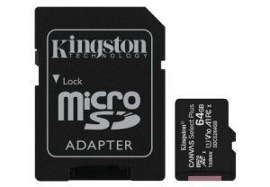 Карта памяти Kingston microSDXC 64Gb Select C10 UHS-I 100R + adapter