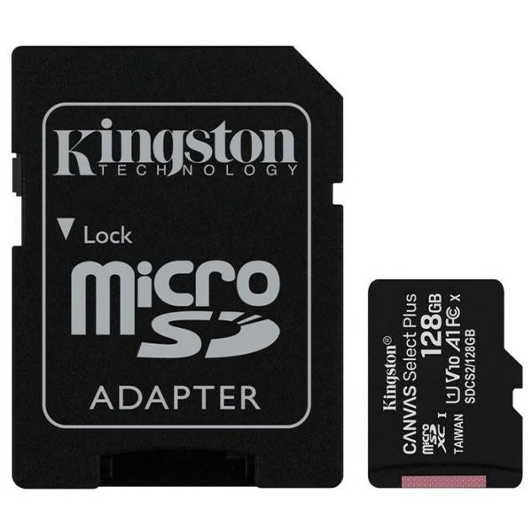 Карта пам'яті Kingston microSDXC 128Gb Canvas Select Plus R100MB/s (SDCS2/128GBSP)