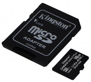 Карта памяти Kingston microSDHC 16Gb Canvas Select Plus class 10 А1 (R-100MB/s) (adapter SD)
