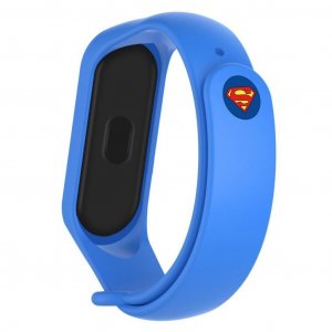 Ремешок к фитнес-браслету Xiaomi Mi Band 3/4 Superman Blue