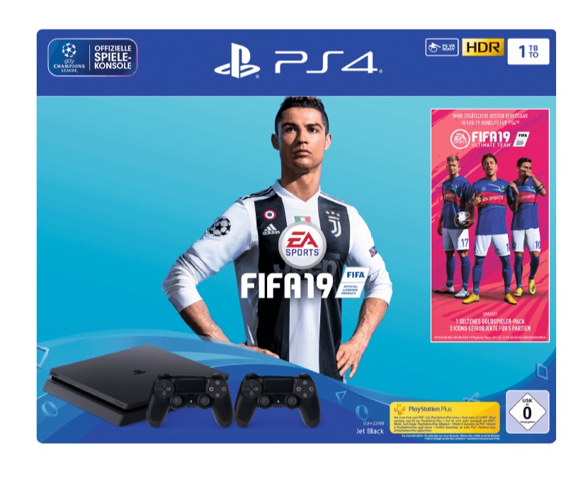 Ігрова приставка Sony PlayStation 4 slim 1TB + dualshock 4 (2шт) + FIFA 2019 *