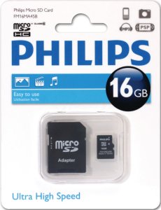 Карта памяти Philips microSDHC 16GB Class 10 adapter