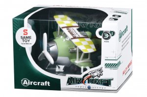 Самолет металлический Same Toy инерционный Aircraft со светом и звуком (зеленый)