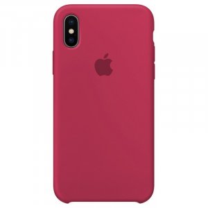 Накладка Silicone Case Full for iPhone X/XS (36) rose red