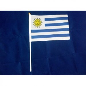 Флажок Уругвая 14х21см на пластиковом флагштоке