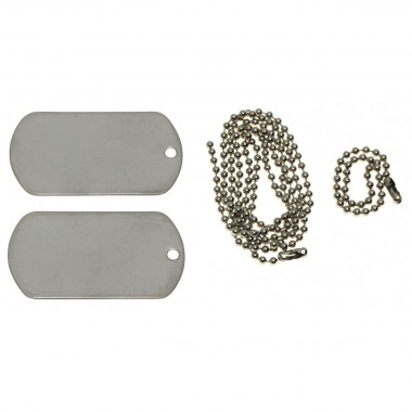 Армійські жетони сталеві (2 шт.) US Dog Tag Set сріблясті MFH