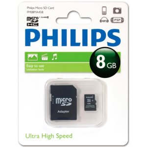 Карта памяти Philips microSDHC 8GB Class 10 adapter