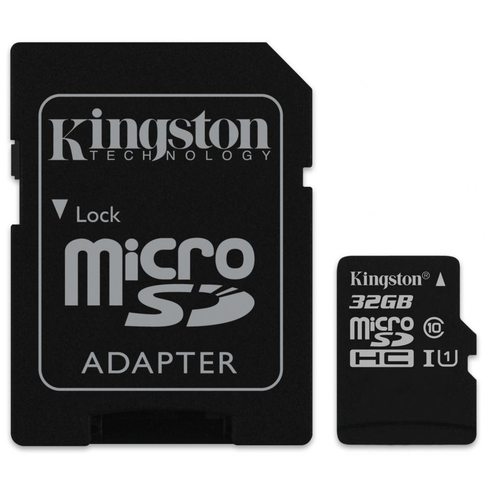 Карта пам'яті Kingston microSDHC 32Gb Canvas Select U1 (R80/W10) + ad