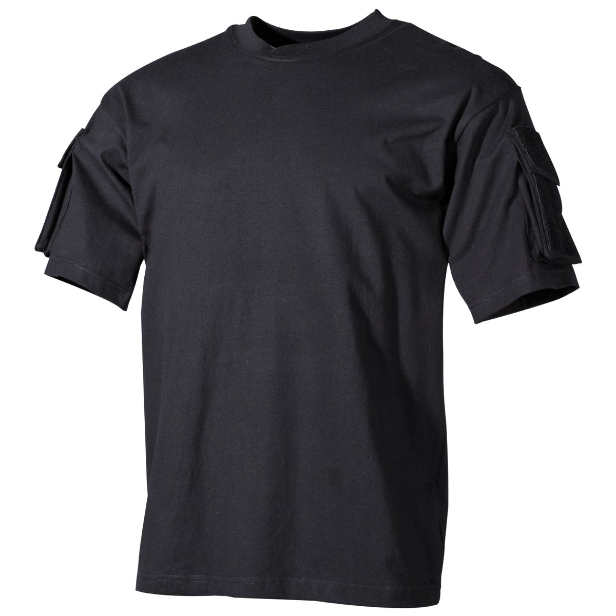Тактична футболка спецназу США, чорна, з кишенями на рукавах, х/б MFH (XL)