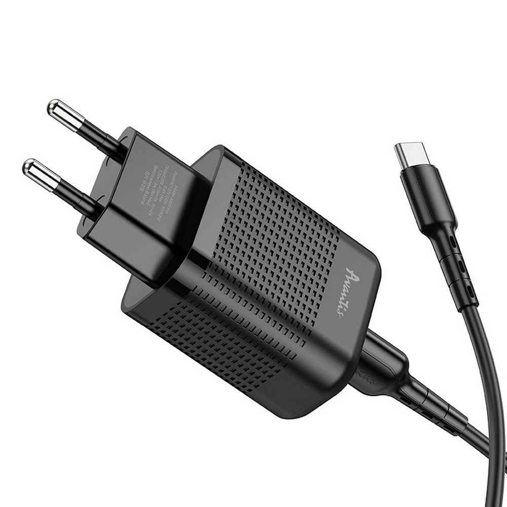 Зарядний пристрій Avantis A420 Pro Vast power QC3.0 single port 3.0A/18W + Type-C cable Black
