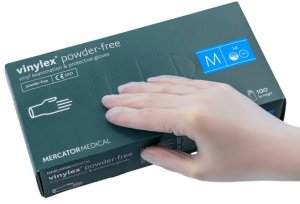 Перчатки виниловые Vinylex powder-free, размер M (7-8), 50 пар.
