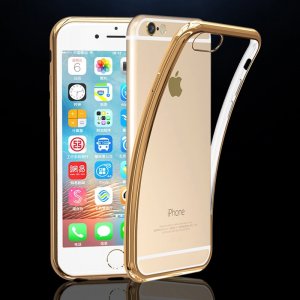 Накладка Vpower For Apple iPhone 7 Luxury Plating Frame Soft TPU Silicone Clear Gold